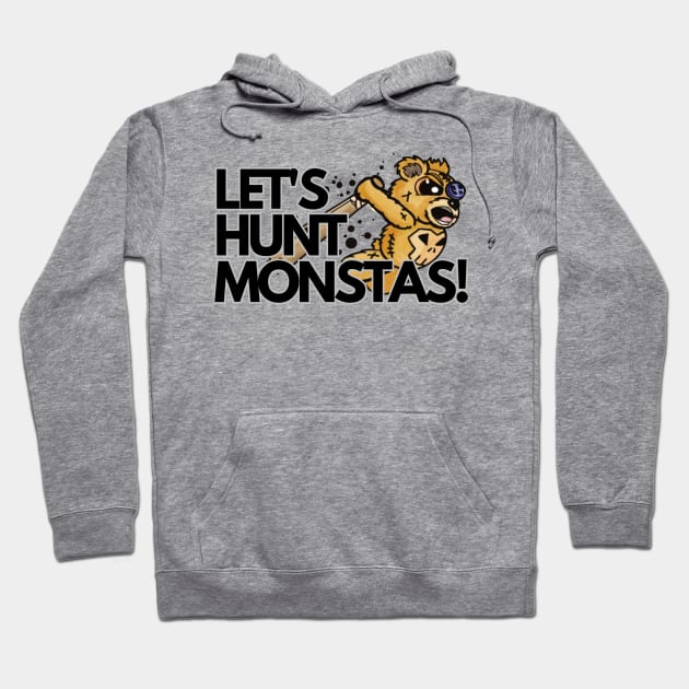 Let's Hunt Monsters - Mr. Button the Teddy Bear Hoodie by Alt World Studios